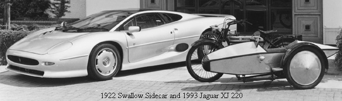 1922 Swallow Sidecar and 1993 Jaguar XJ 220