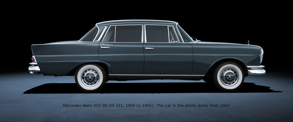 Mercedes-Benz 220 SE (W 111, 1959 to 1965). The car in the photo dates from 1964.