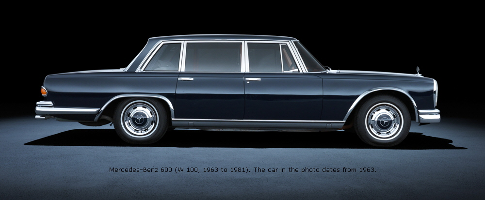 Mercedes-Benz 600 (W 100, 1963 to 1981). The car in the photo dates from 1963.