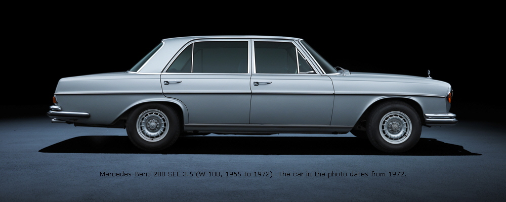 Mercedes-Benz 280 SEL 3.5 (W 108, 1965 to 1972). The car in the photo dates from 1972.