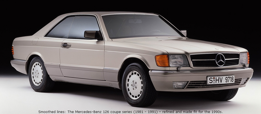 Smoothed lines: The Mercedes-Benz 126 coupe series (1981 - 1991)  refined and made fit for the 1990s.
