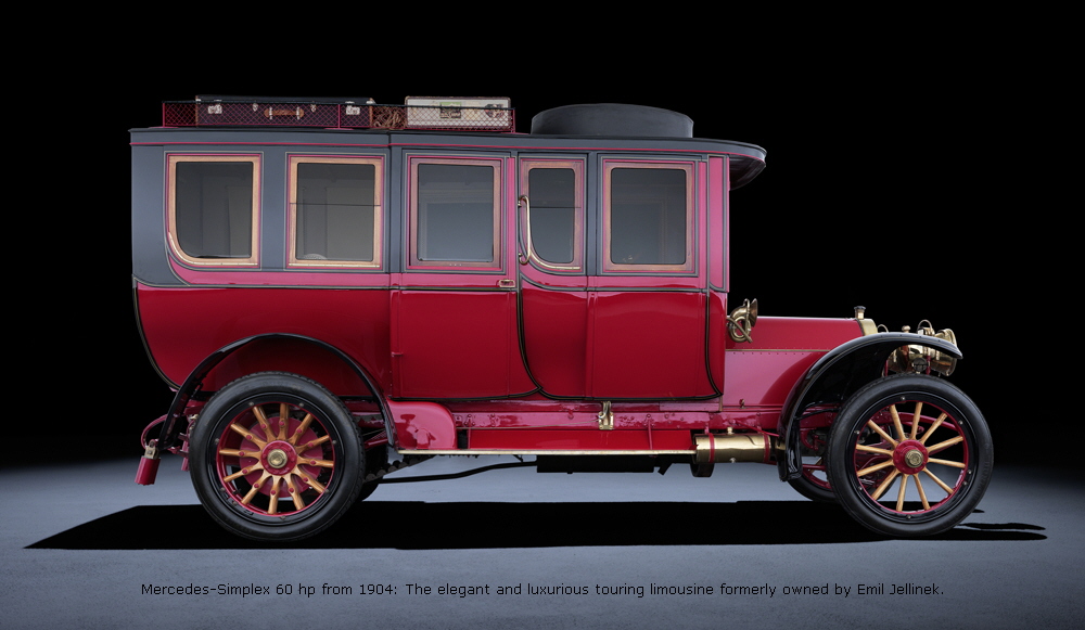 Mercedes-Simplex 60 hp from 1904: The elegant and luxurious touring limousine formerly owned by Emil Jellinek.