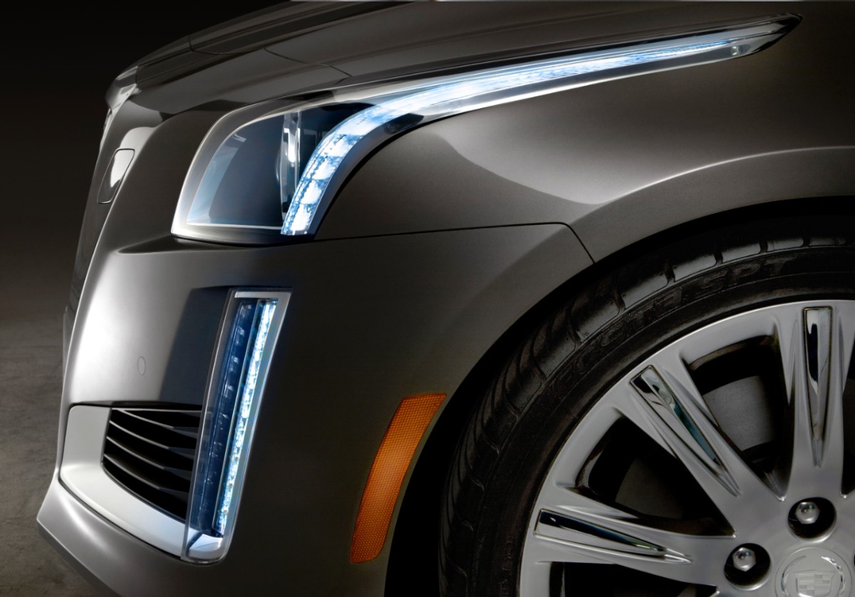 The all-new 2014 Cadillac CTS midsize luxury sedan will go sale in the fall, 2013. Cadillac’s signature bold vertical lighting elements – including LED front signature lighting detail – evolve with headlamps that flow up and with the hood line. 