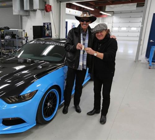 AC/DC's Brian Johnson ordered the first Petty’s Garage Stage 2 Mustang GT – the rock ’n’ roll legend’s first-ever domestic vehicle purchase. (Richard Petty and Brian Johnson pictured)
