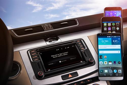 VW Car-Net - Smartphone integration available through Apple CarPlay®, Android Auto™, and MirrorLink®