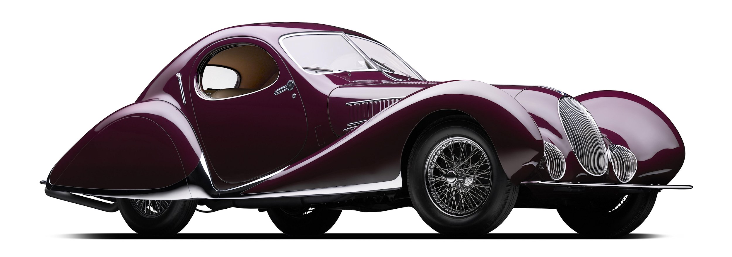 The Mullin Automotive Museum’s 1937 Talbot-Lago T150-C SS ‘Goutte d’Eau, which was just honored as the very first recipient of the Peninsula Classics Best of the Best Award at The Quail, will be on public display in the Mullin Grand Salon at the Petersen Automotive Museum for the next 10 weeks.