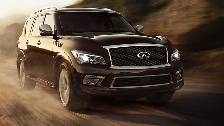 The QX80 is available in three well-equipped models – QX80, QX80 4WD and QX80 4WD Limited – and six five optional equipment packages. All models come equipped with an advanced 400-horsepower 5.6-liter DOHC V8 engine featuring Direct Injection Gasoline (DIGTM) and VVEL (Variable Valve Event and Lift) technology, along with a 7-speed automatic transmission with Adaptive Shift Control and manual shift mode with Downshift Rev-Matching. QX80 4WD models feature INFINITI All-Mode 4WD® with computer-controlled transfer case and three settings (Auto, 4H and 4L).