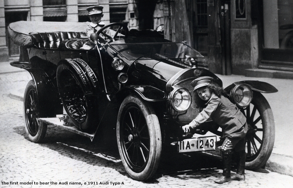 The first model to bear the Audi name, a 1911 Audi Type A