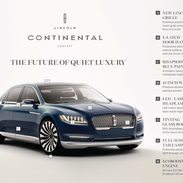 Lincoln Continental Concept Exterior Fact Sheet